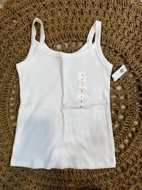 Old Navy White Ribbed Tank Top